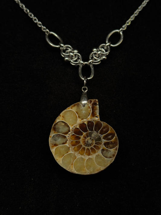 AMMONITE - Chain Mail Pendant Necklace