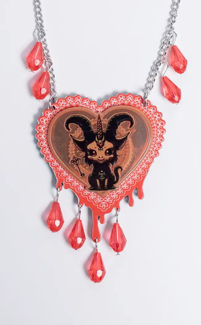 THE DARK LORD - Iridescent Blood Drop necklace