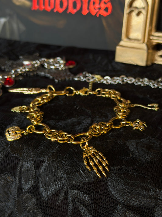 SALEM CALLING - Mother of Hades Gold Plated Halloween Charm Bracelet