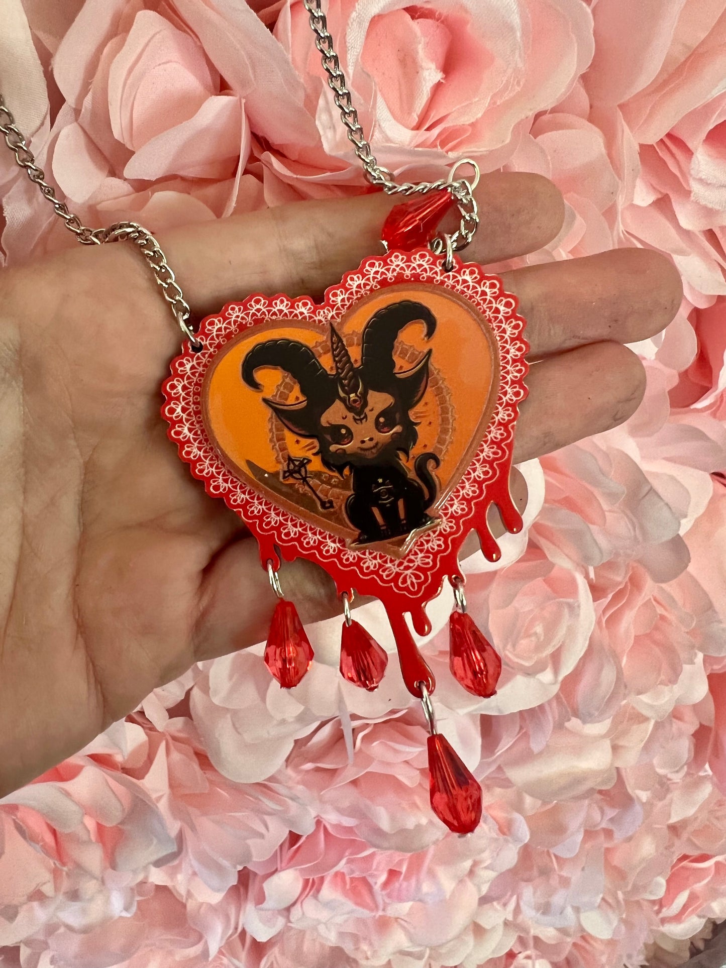 THE DARK LORD - Iridescent Blood Drop necklace