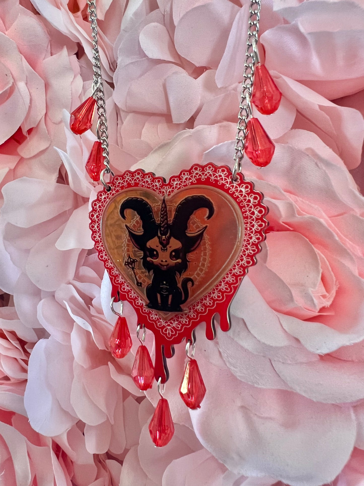 THE DARK LORD - Iridescent Blood Drop necklace
