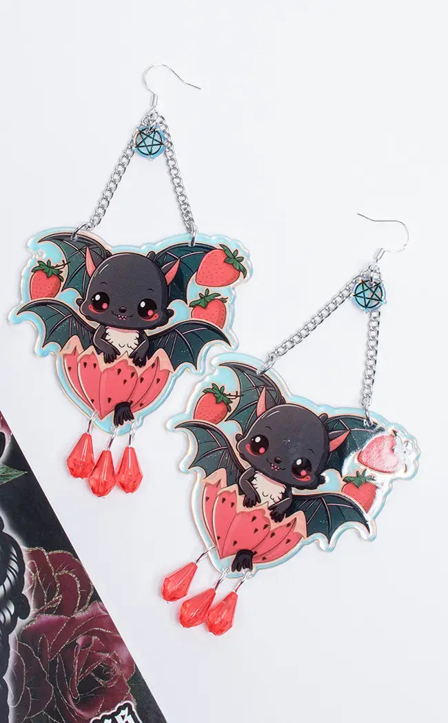 STRAWBERRY SAUCE - chandelier Earrings