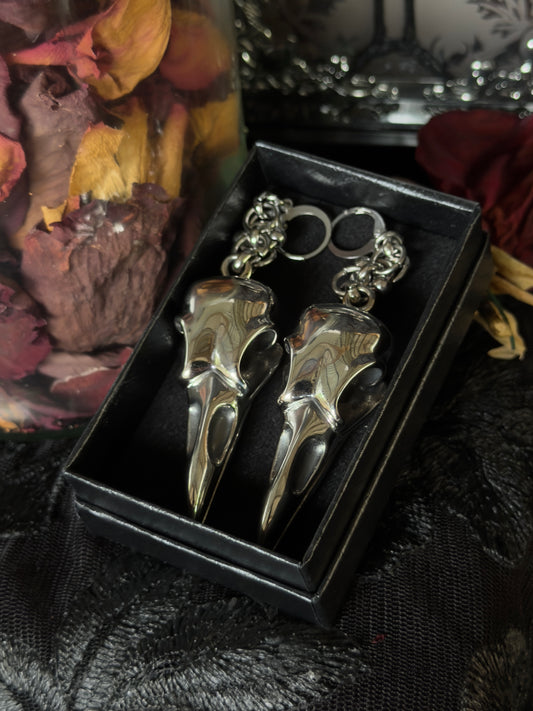 CARRION - Bird Skull Pendant Ear Hanger