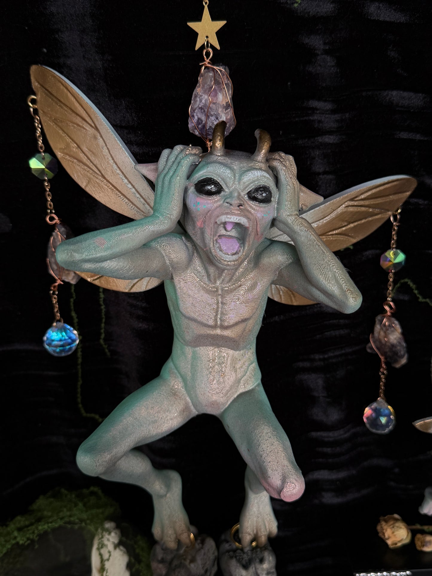 CUSTOMISED - tooth fairy cryptid gemstone hanger