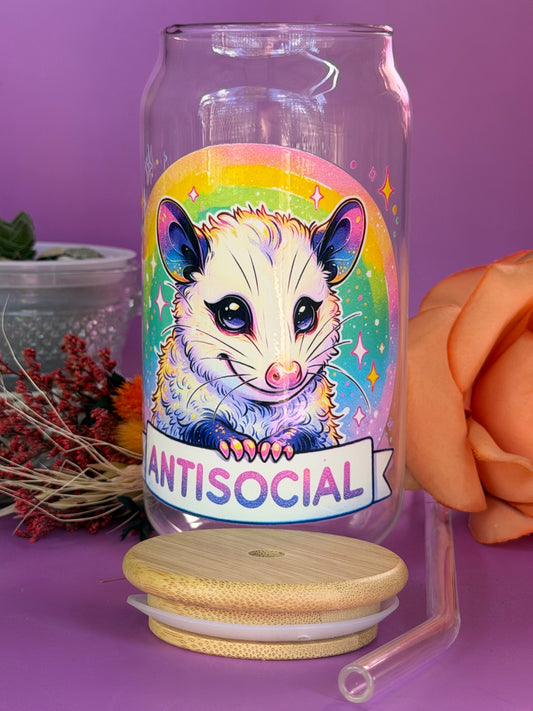 ANTISOCIAL - Glass Latte Drink Cup