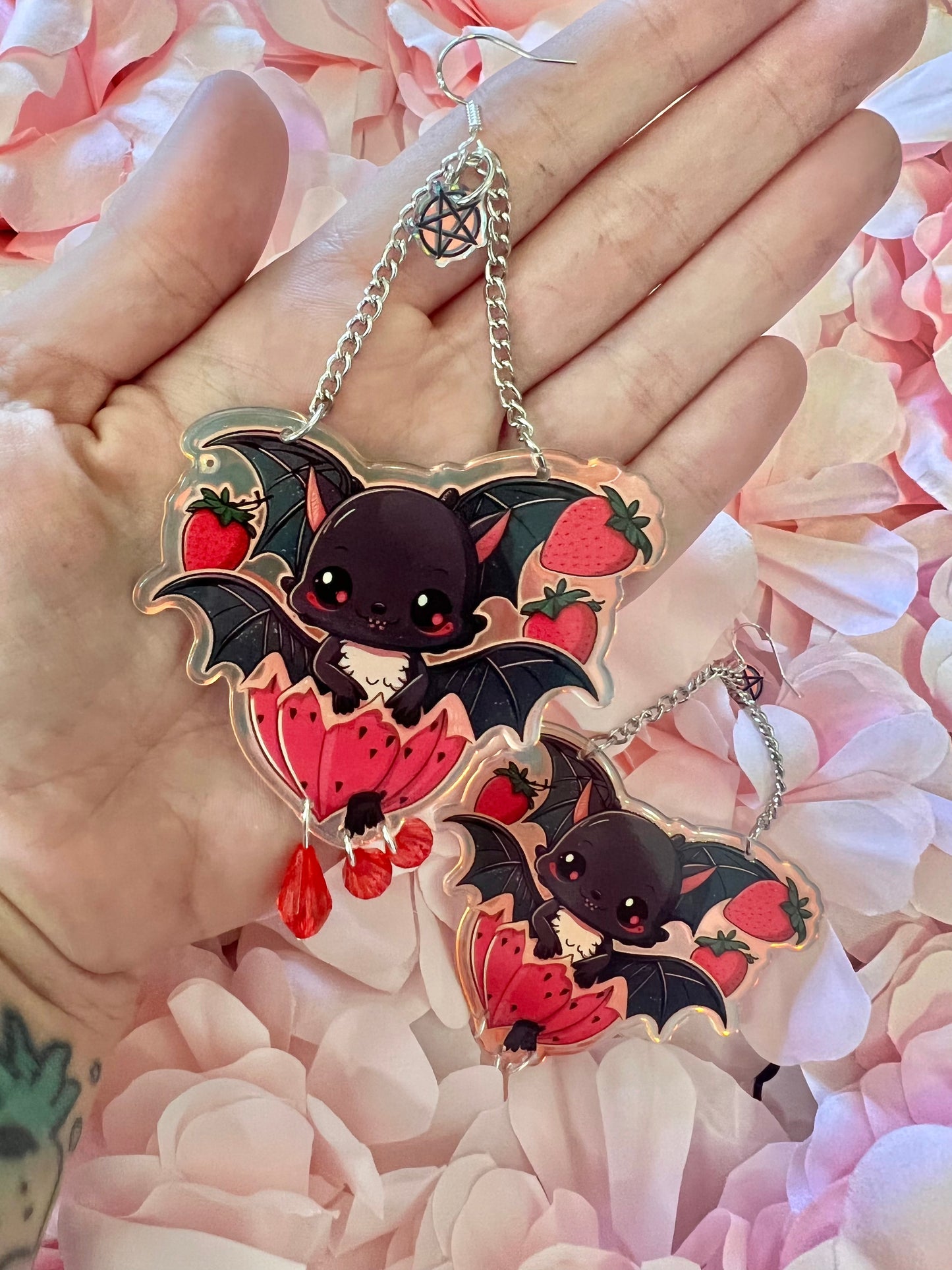 STRAWBERRY SAUCE - chandelier Earrings