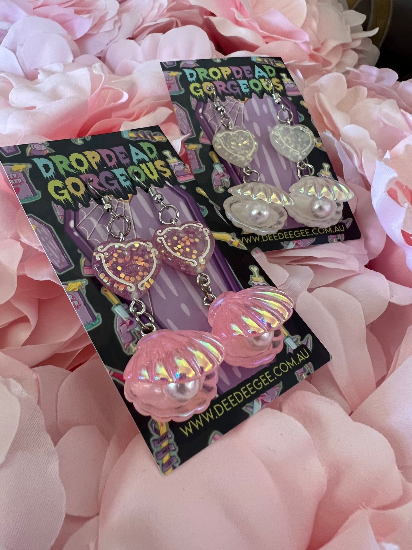 WHAT THE SHELL mermaid charm earrings