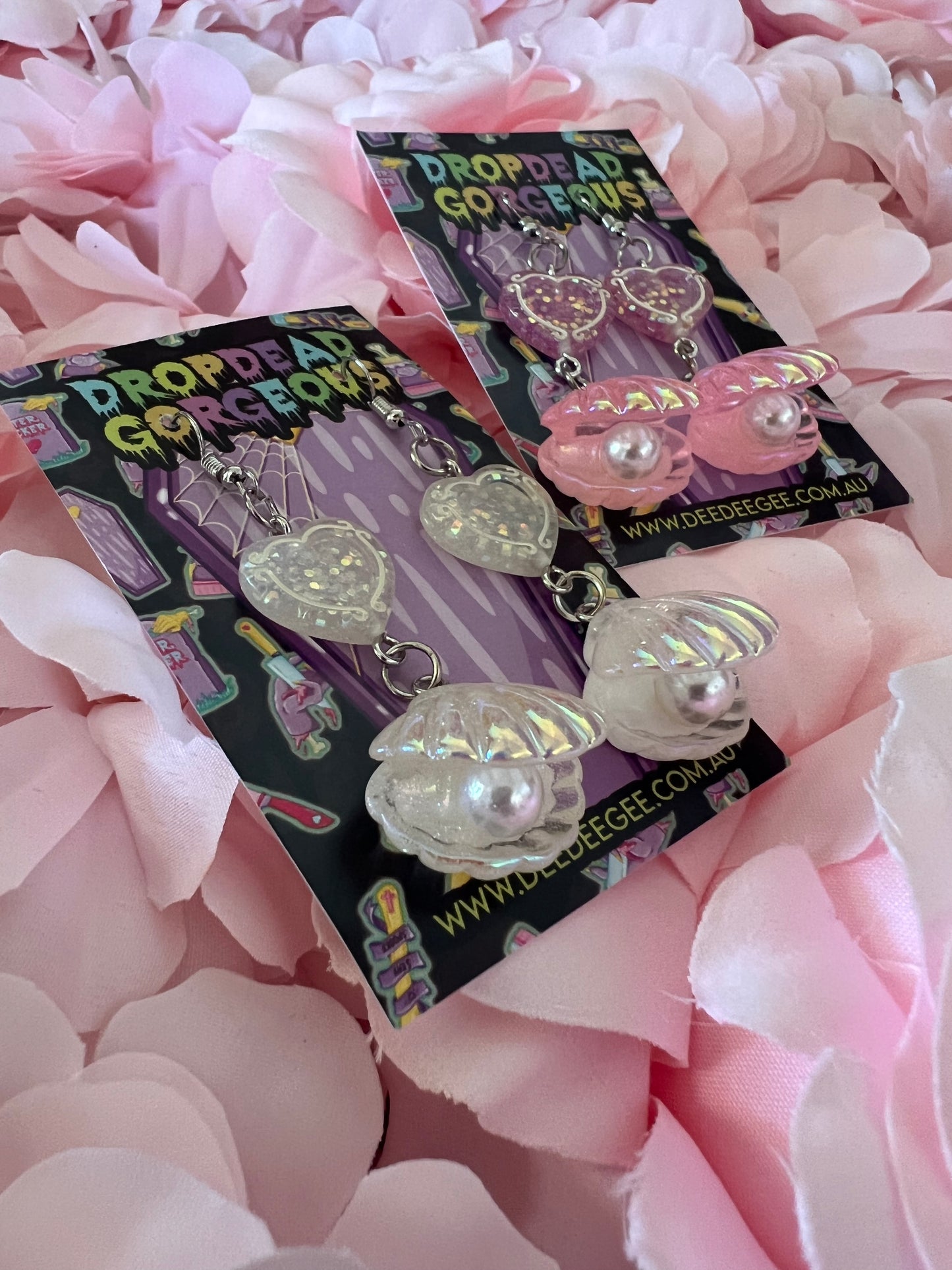 WHAT THE SHELL mermaid charm earrings