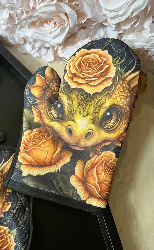 GOLD DRAGON - Oven Mitt Set