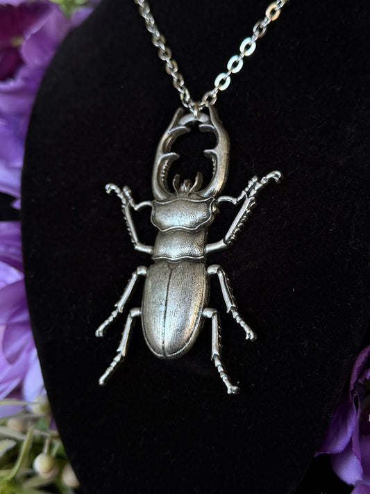 STAG BEETLE - Mother of Hades Insect Life Size Necklace