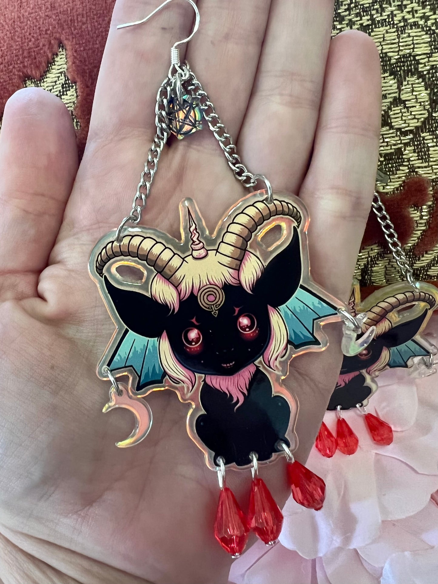 BAPHOMETS BLOOD - chandelier Earrings