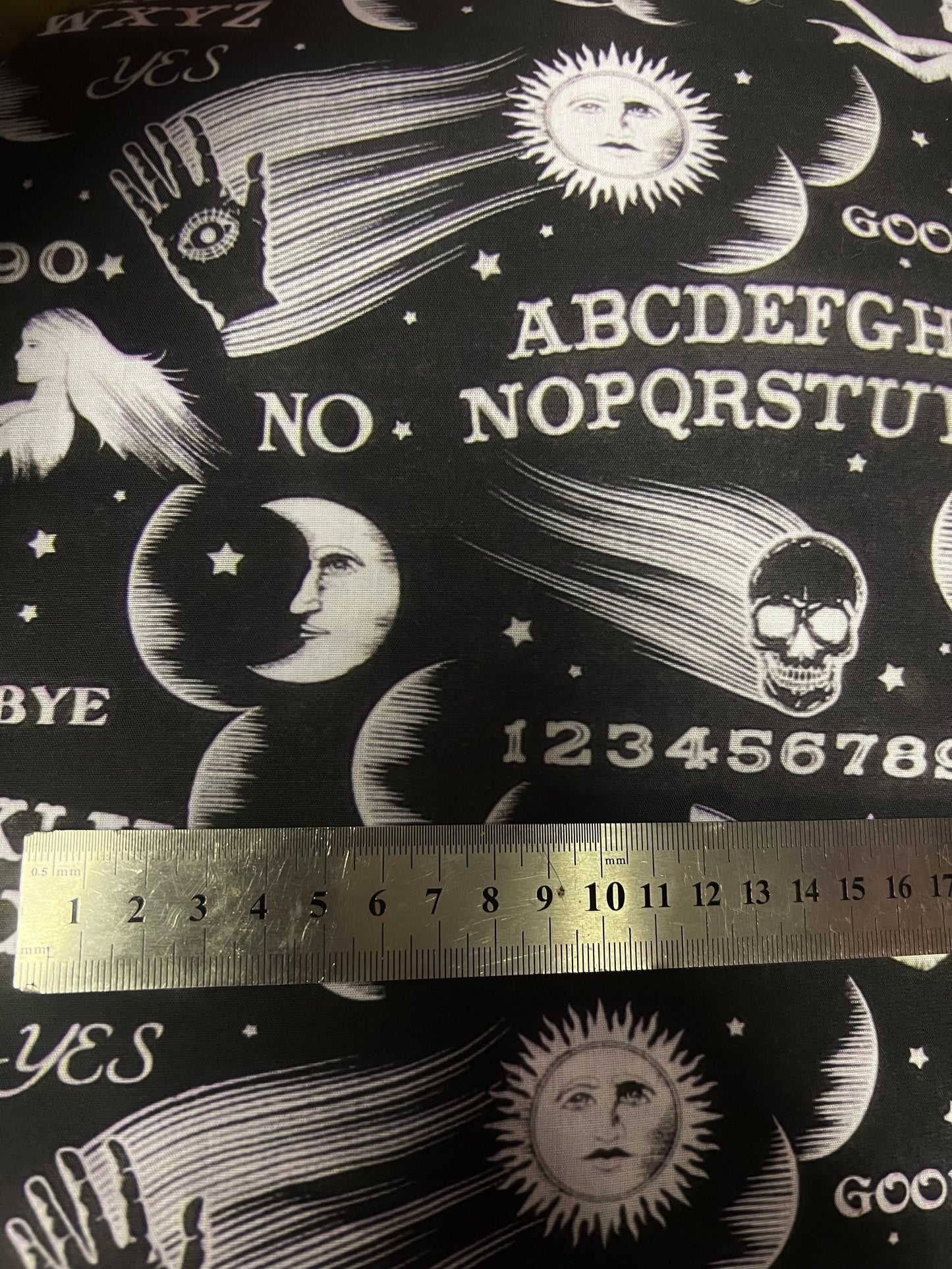 WITCHCRAFT OUIJA BOARD - Polycotton Fabric from Japan