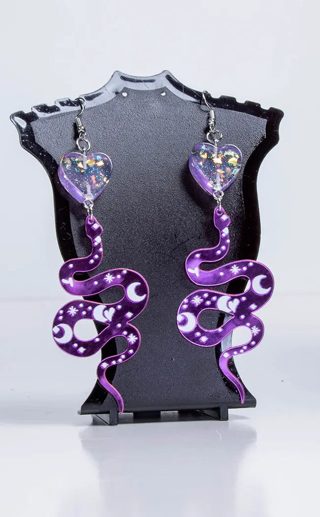Purple Reign Serpent Earrings