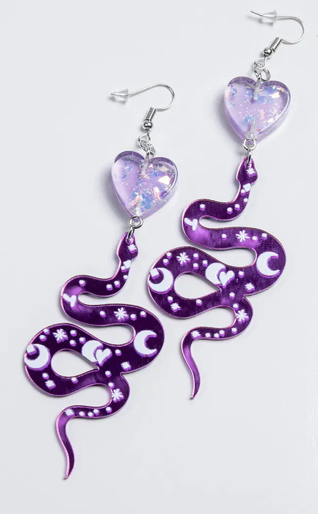 Purple Reign Serpent Earrings