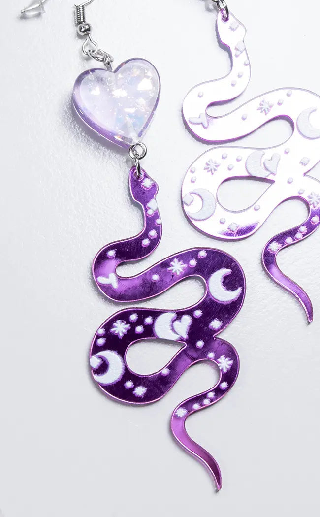 Purple Reign Serpent Earrings