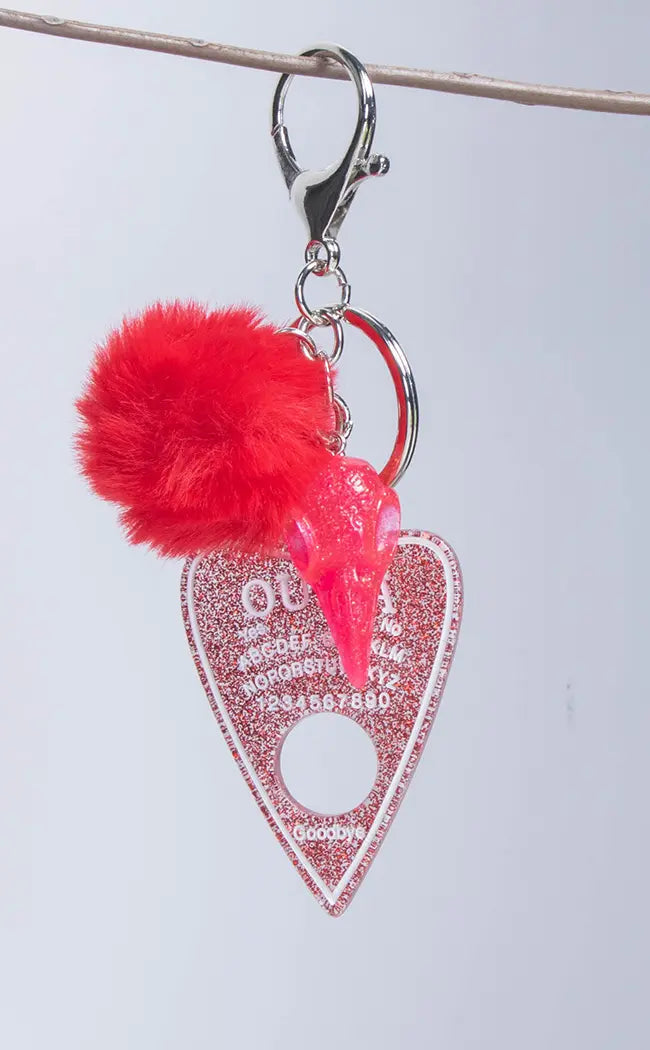 Ouija Planchette Keychain - Red