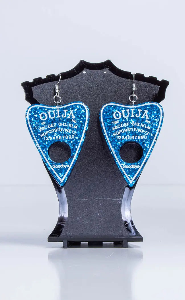 Ouija Planchette Earrings- Midnight Sparkle