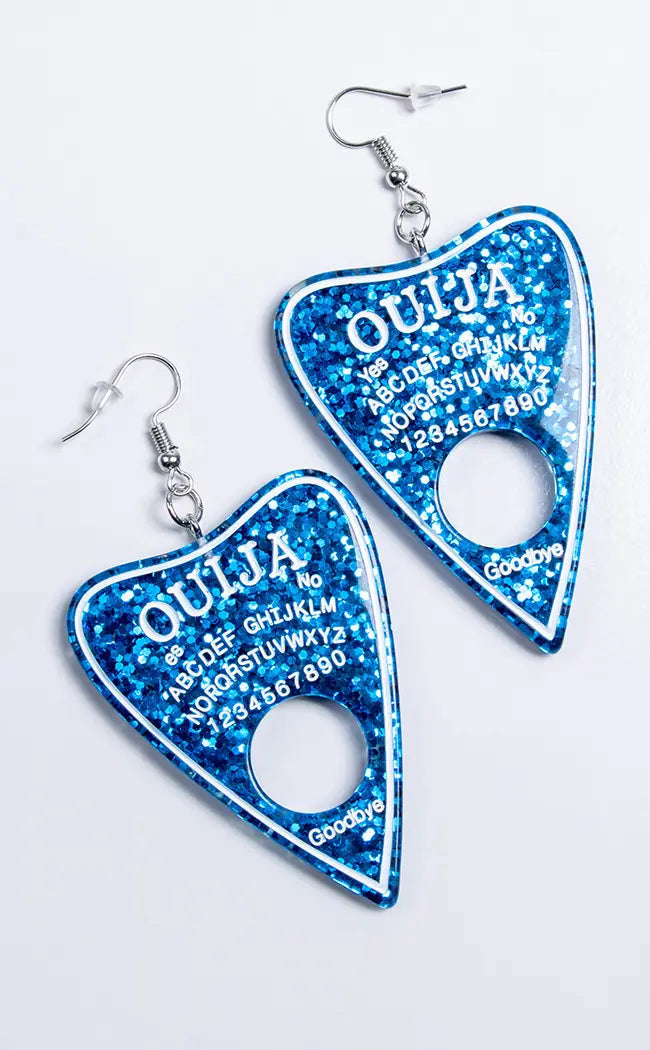Ouija Planchette Earrings- Midnight Sparkle