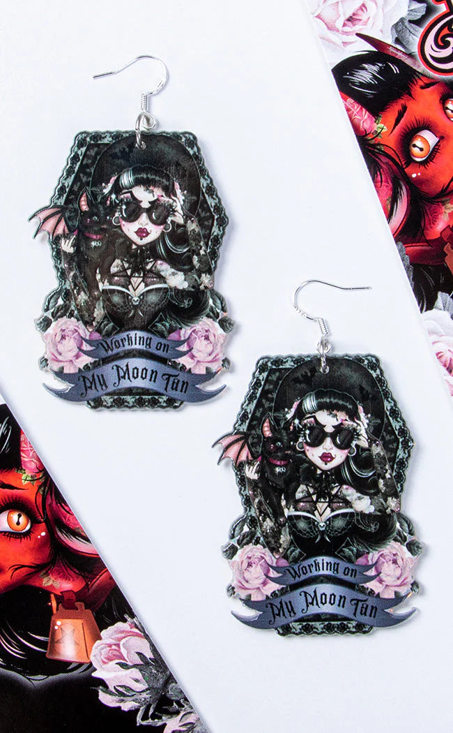 Moon Tan Earrings - Rose Demon