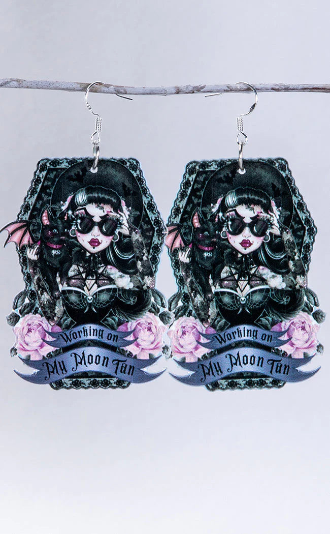 Moon Tan Earrings - Rose Demon