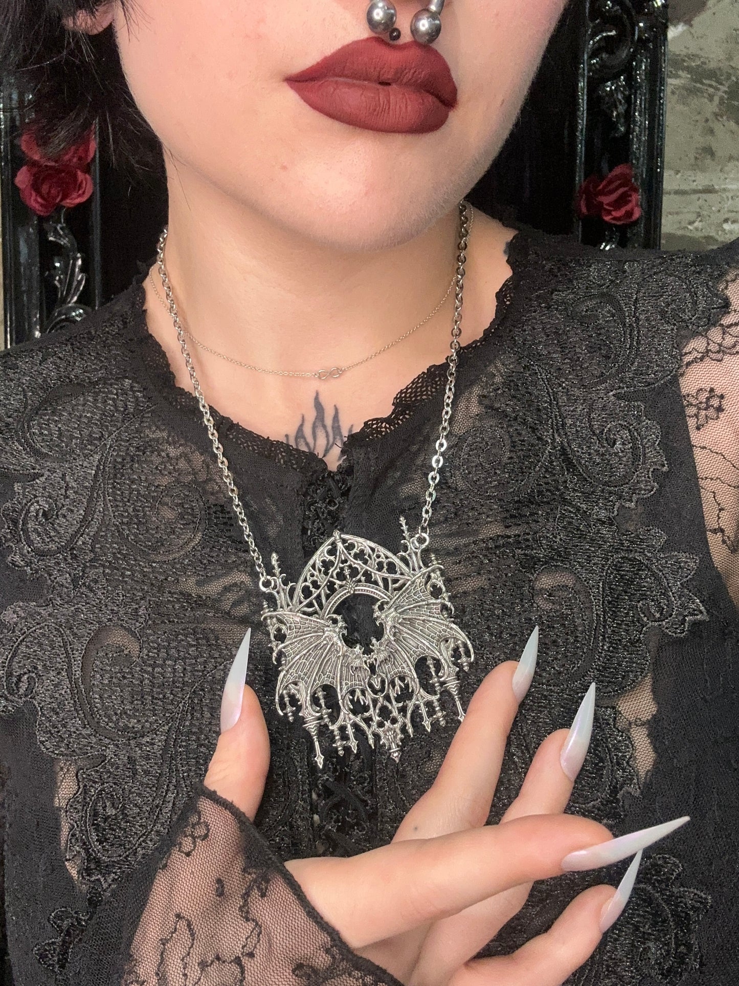NONE SHALL PASS - Mother of Hades NIGHT GARDEN Necklace