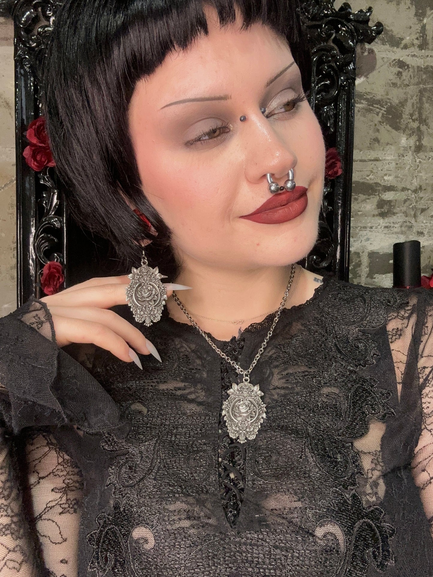 ETERNAL ROSE - Mother of Hades NIGHT GARDEN Earrings