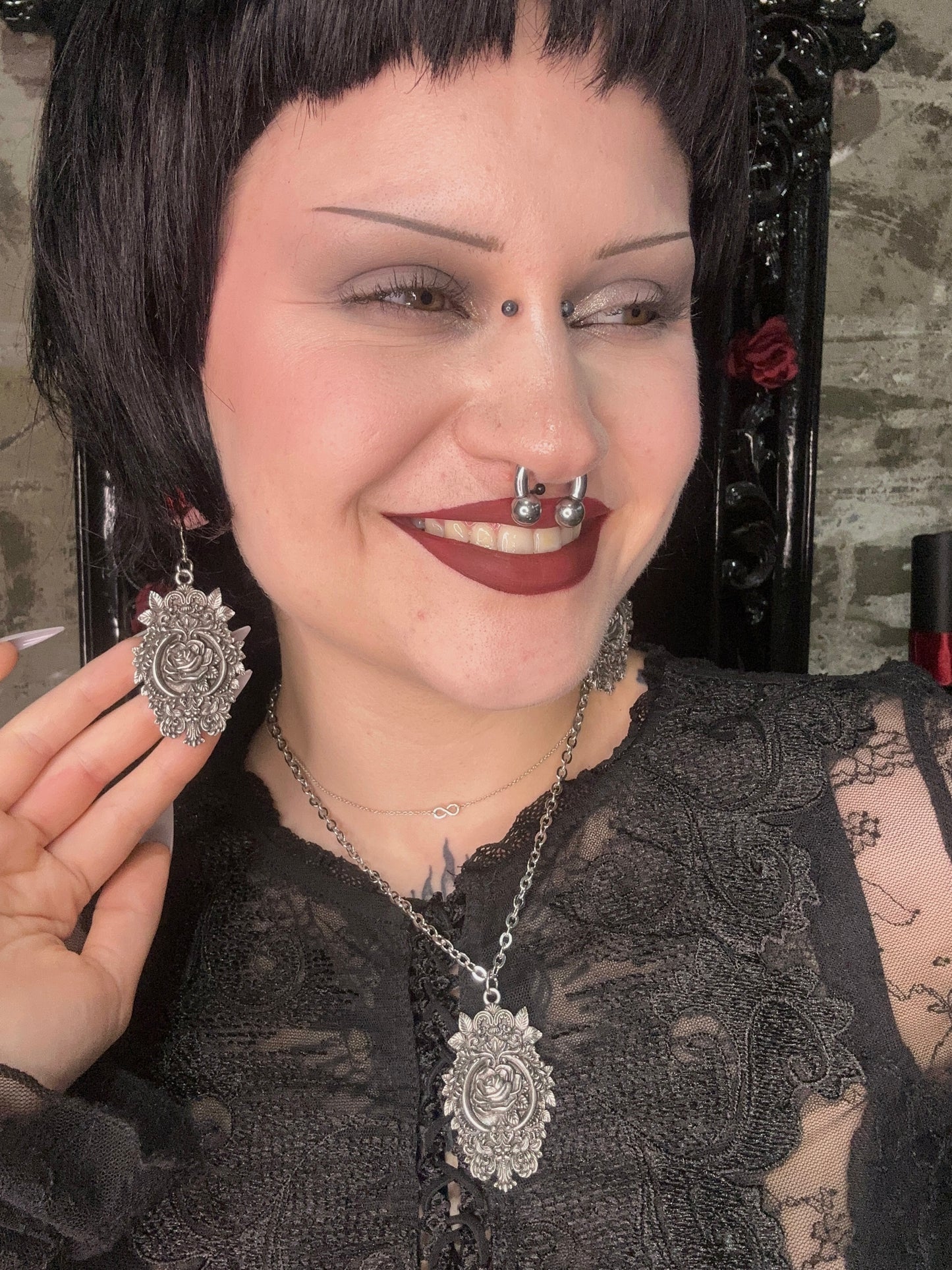 ETERNAL ROSE - Mother of Hades NIGHT GARDEN Earrings