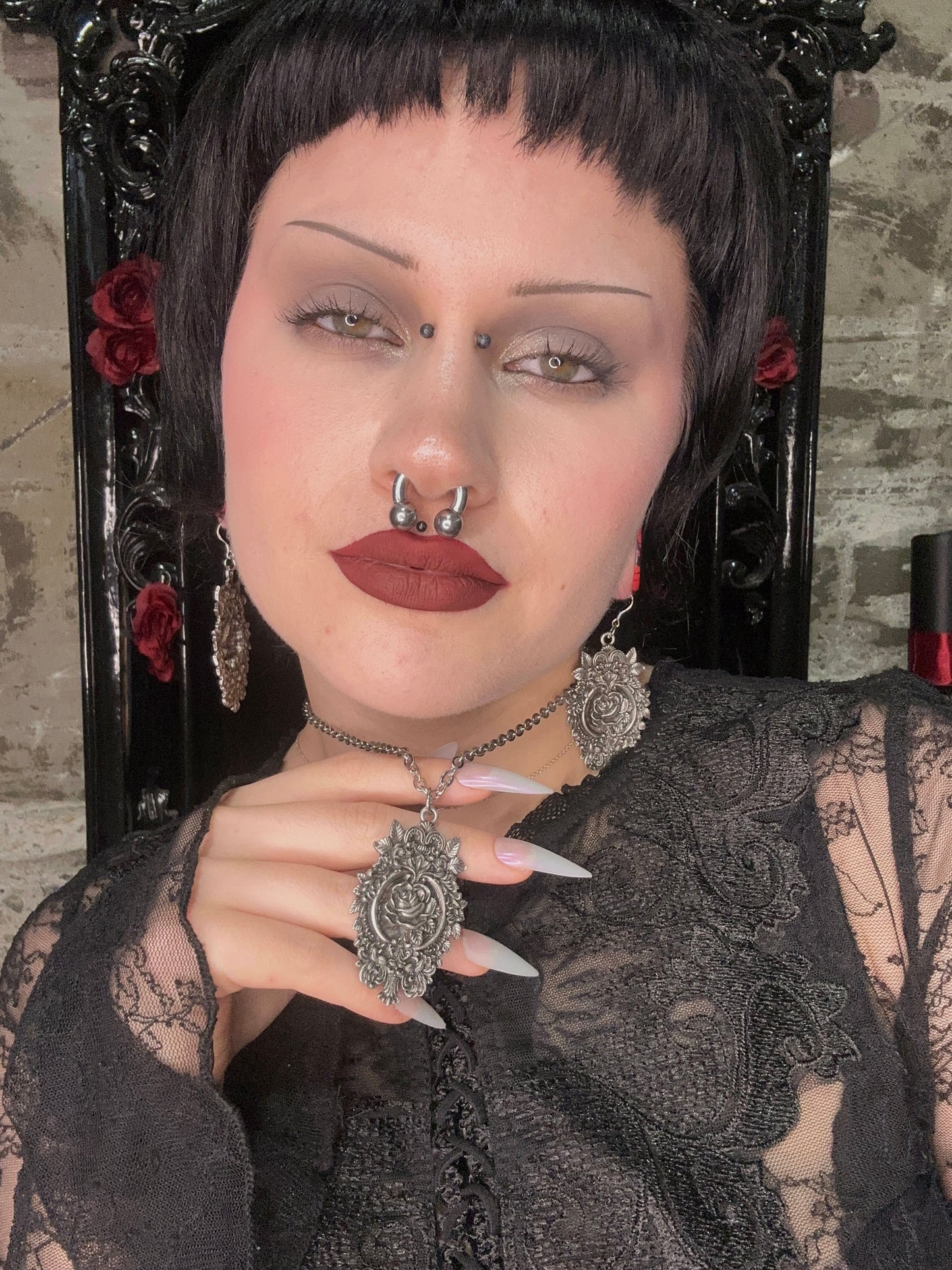 ETERNAL ROSE - Mother of Hades NIGHT GARDEN Necklace