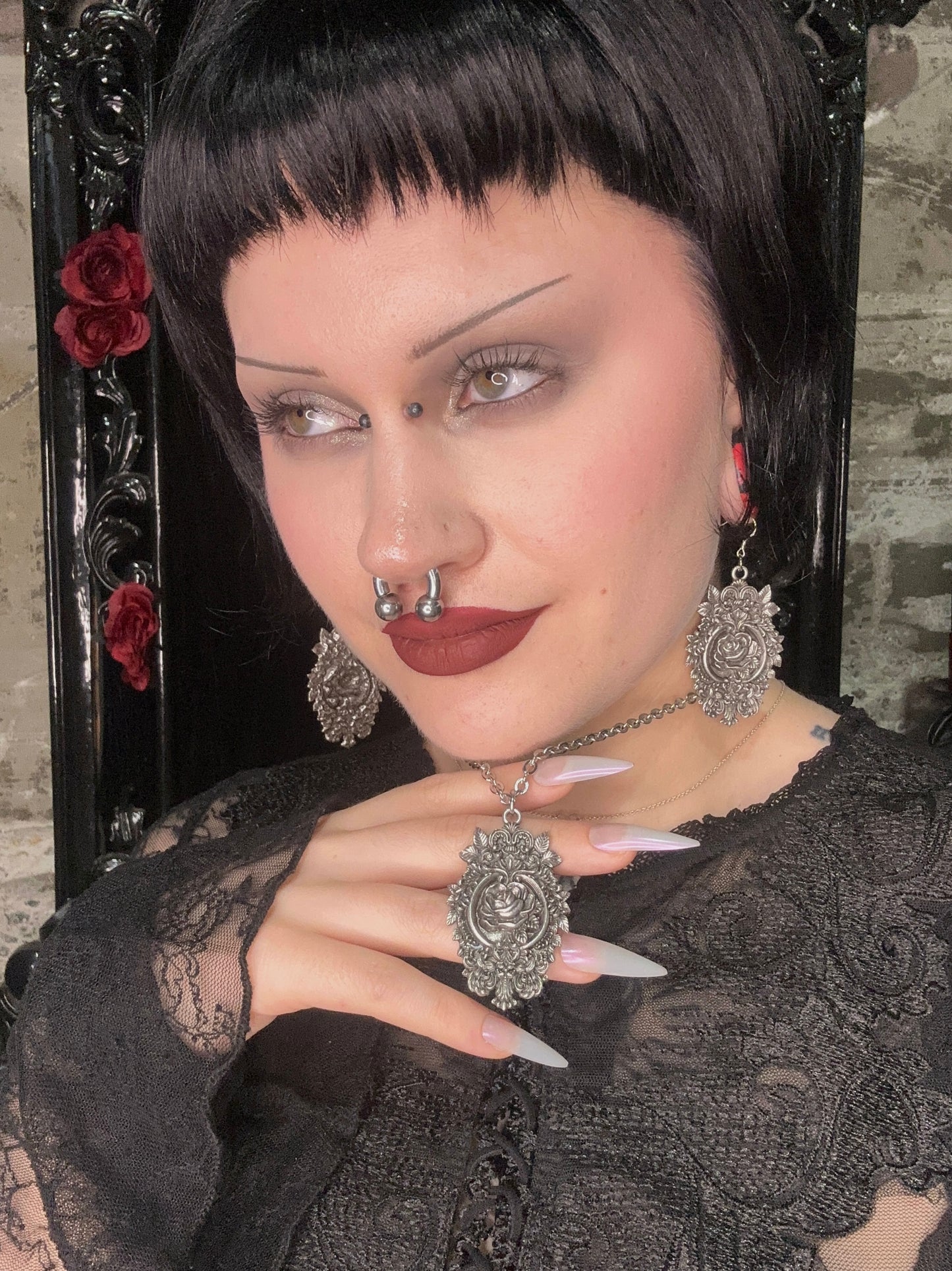 ETERNAL ROSE - Mother of Hades NIGHT GARDEN Necklace