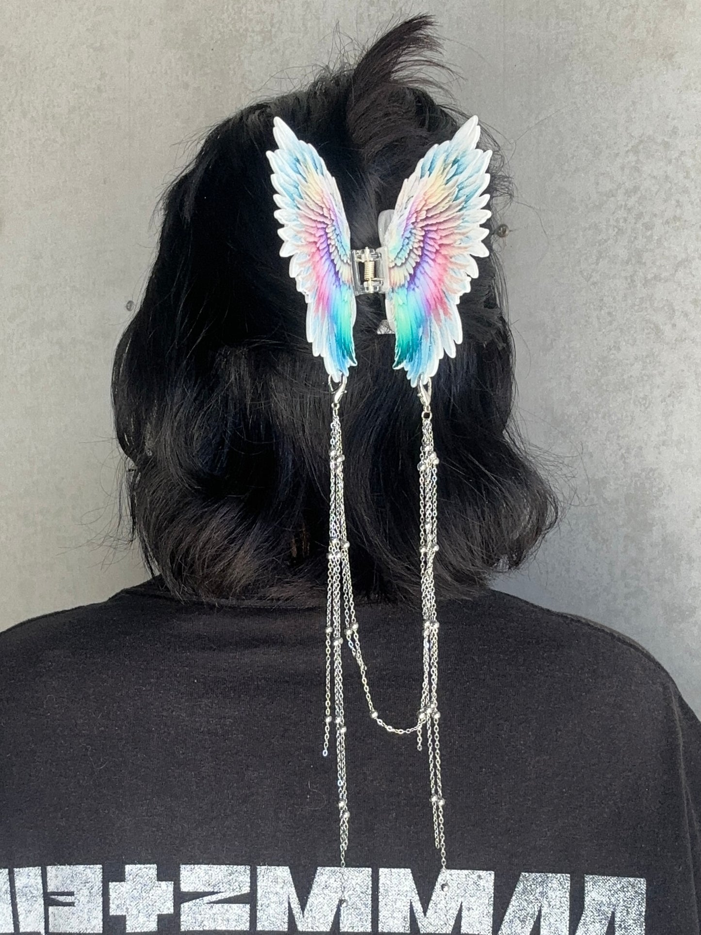 LIKE A PRAYER - Angel wing hair clasp with chain