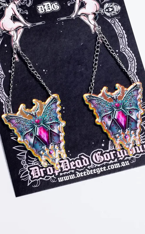RUBY DOOM MAGIC MOTH Earrings
