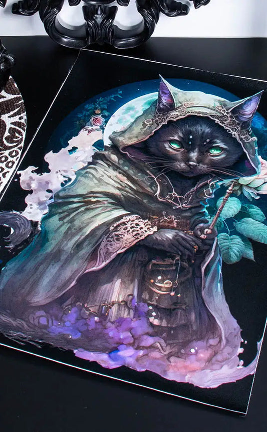 ABIGAIL MAGIC CAT - a3 canvas print