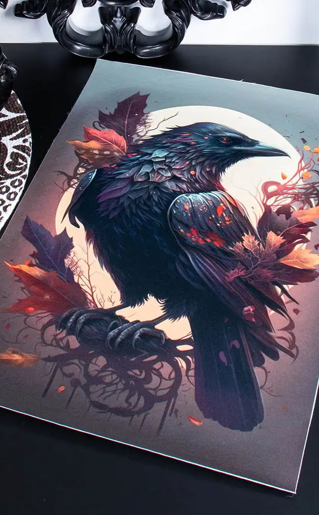 AUTUMNAL CROW - a3 canvas print