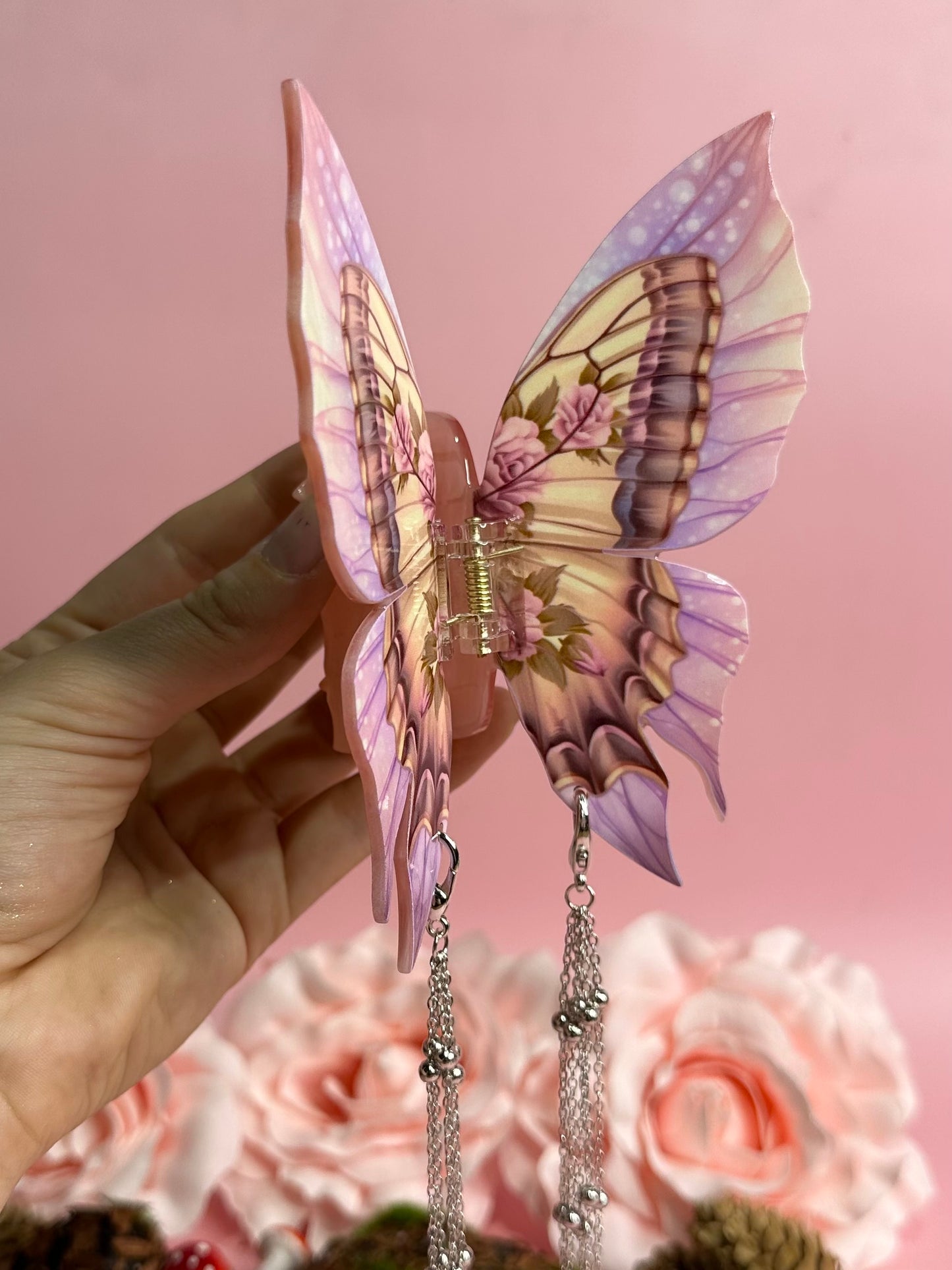 PENELOPE - Butterfly hair clasp with chain