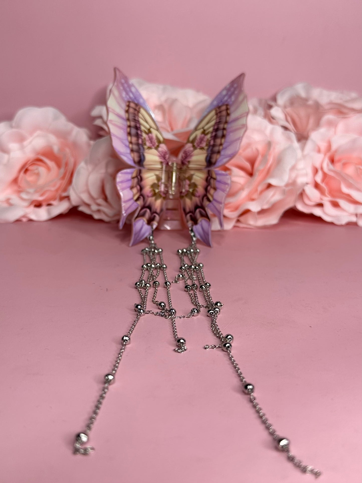 PENELOPE - Butterfly hair clasp with chain