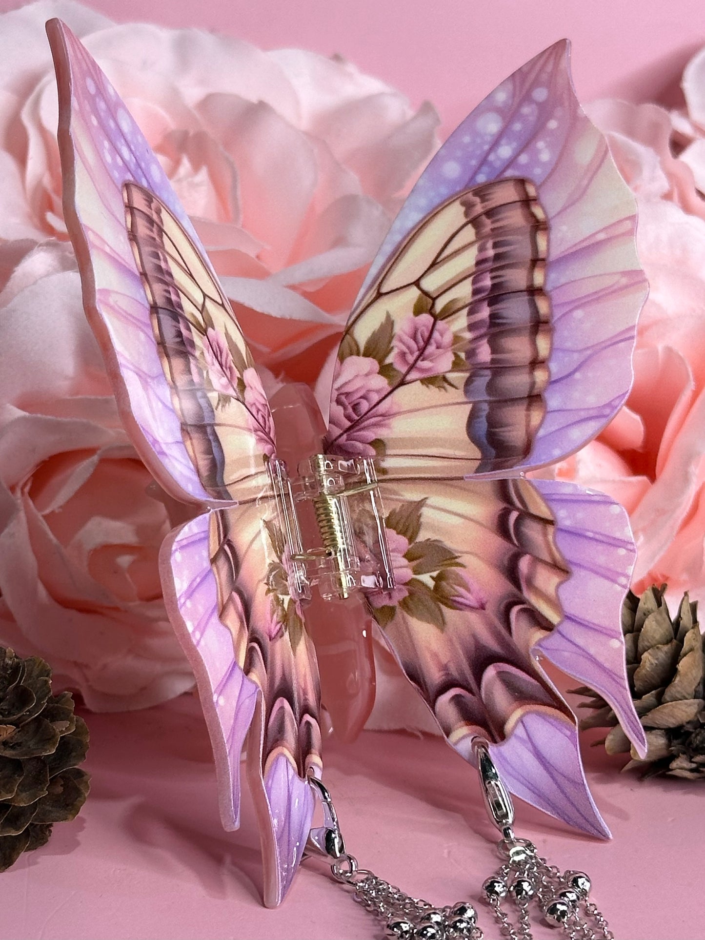PENELOPE - Butterfly hair clasp with chain