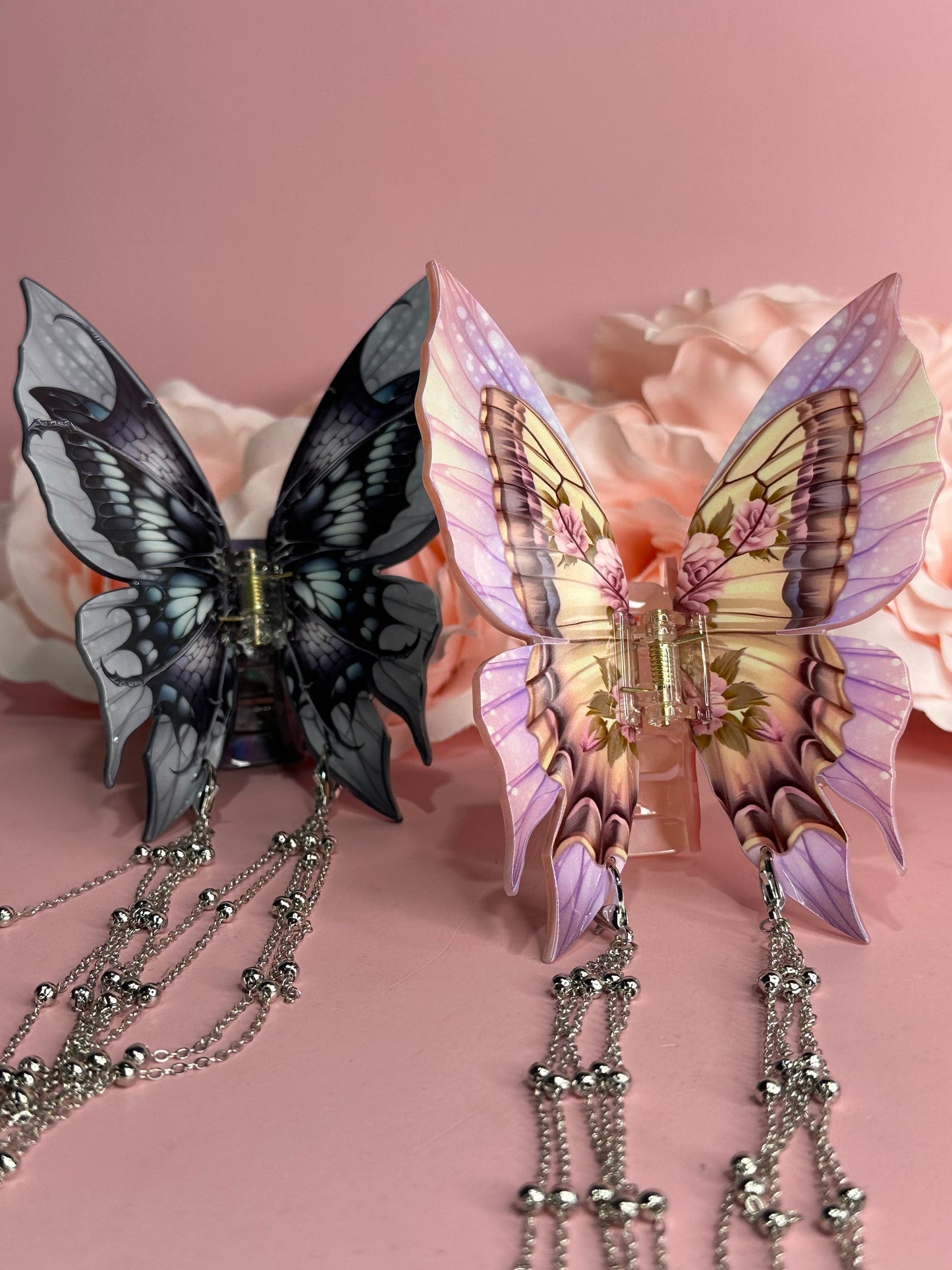 PENELOPE - Butterfly hair clasp with chain