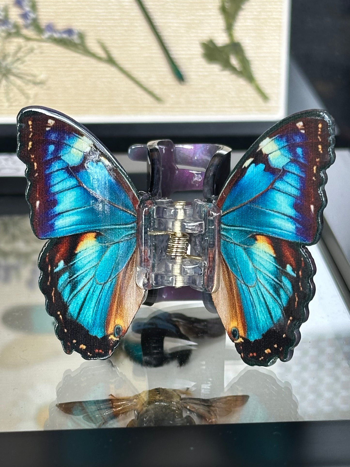 SAPPHIRE BLUE - Twin Butterfly Hair Clip Set