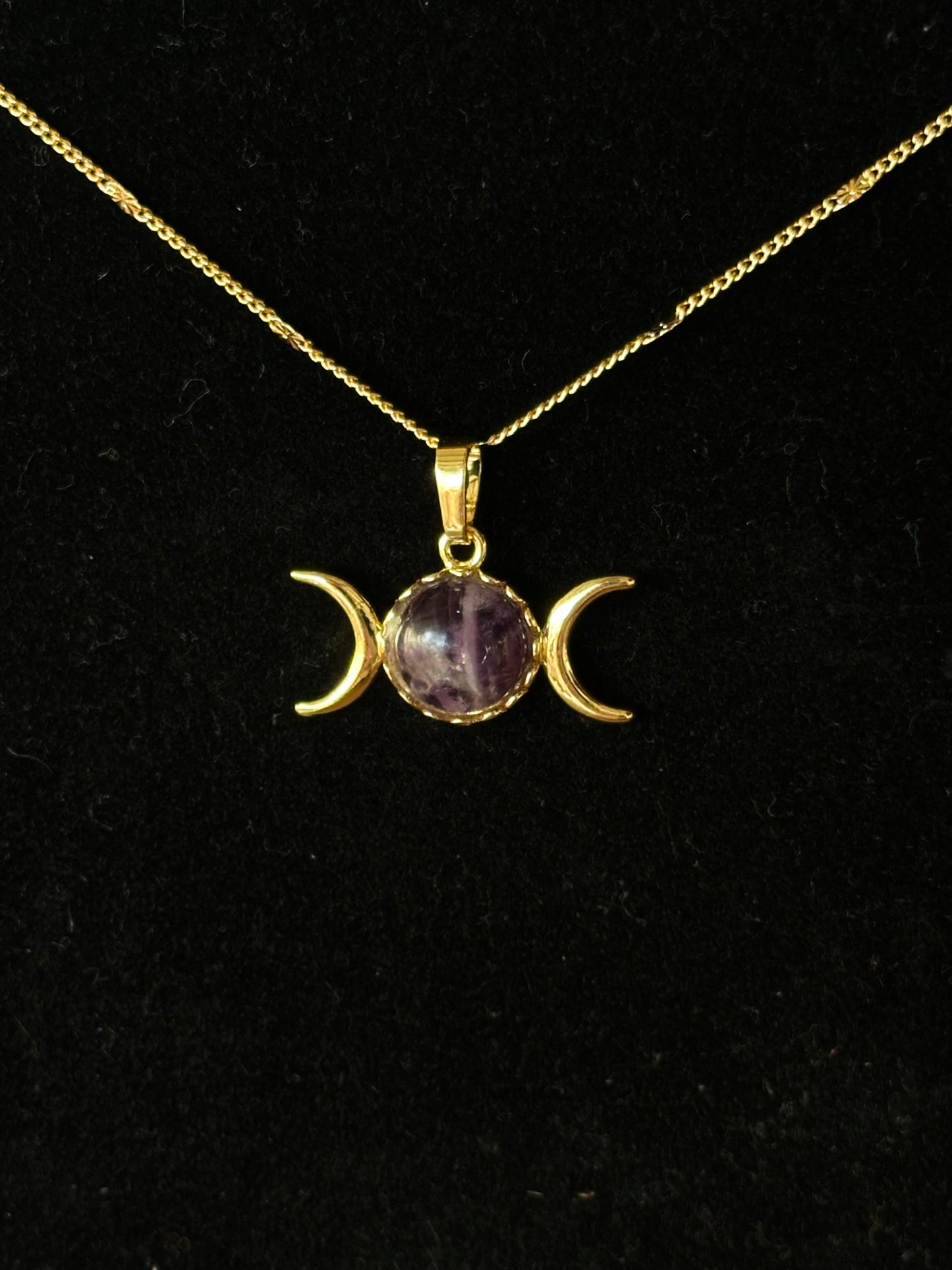 TRIPLE MOON AMETHYST NECKLACE
