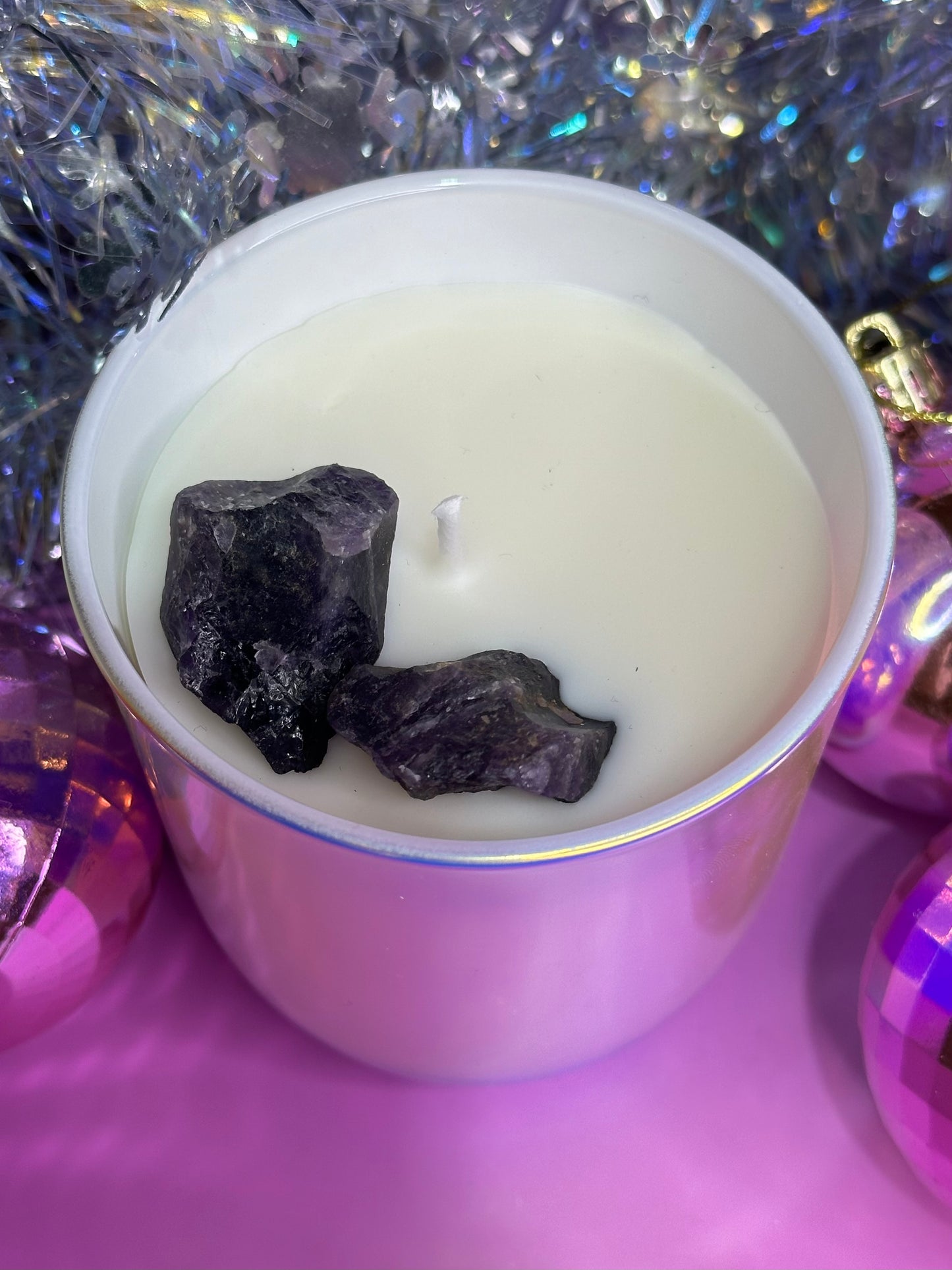 FULL BLOOM - crystal stone soy candle