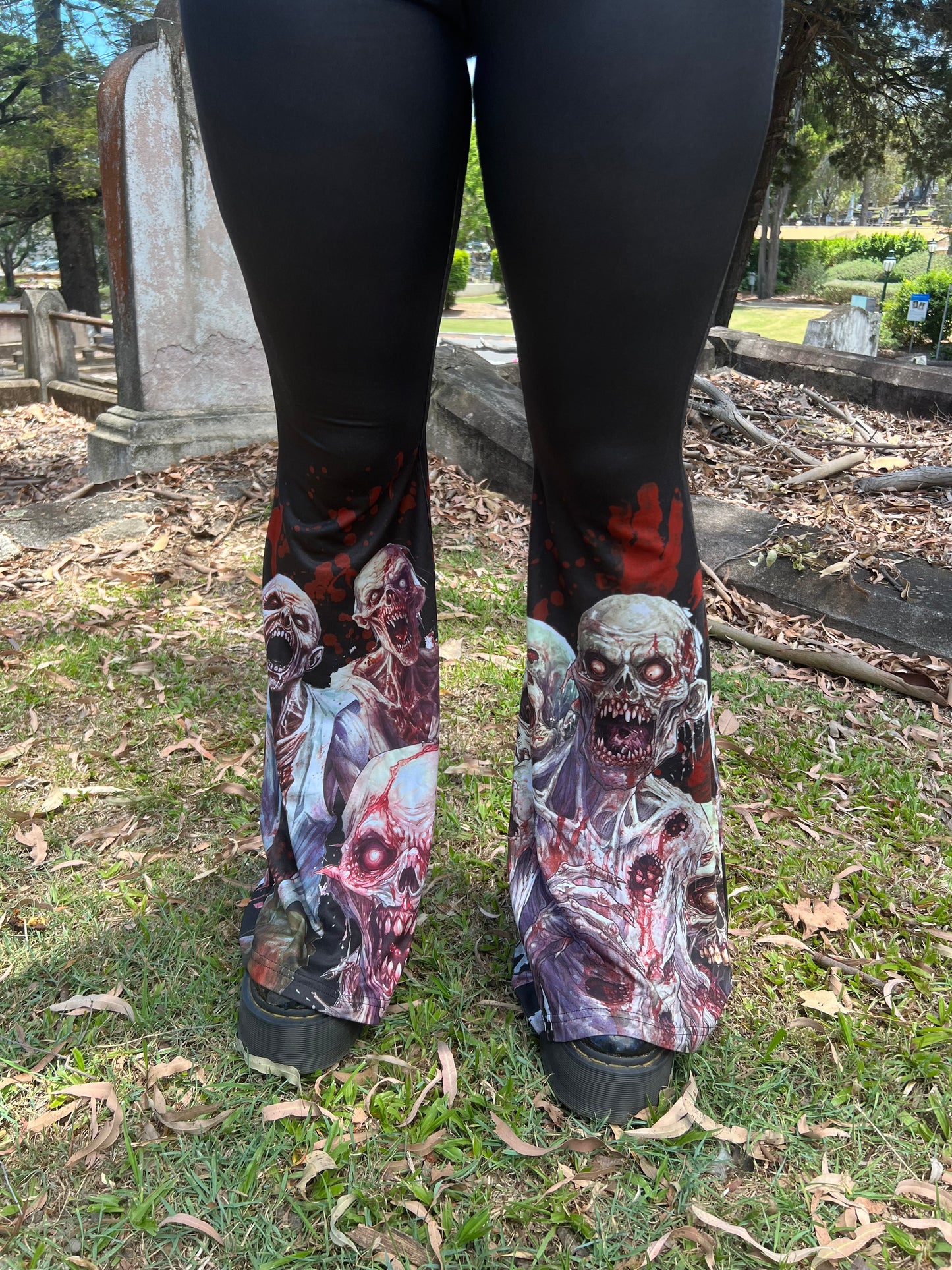 DON'T GET EATEN - zombie attack  High waist flares