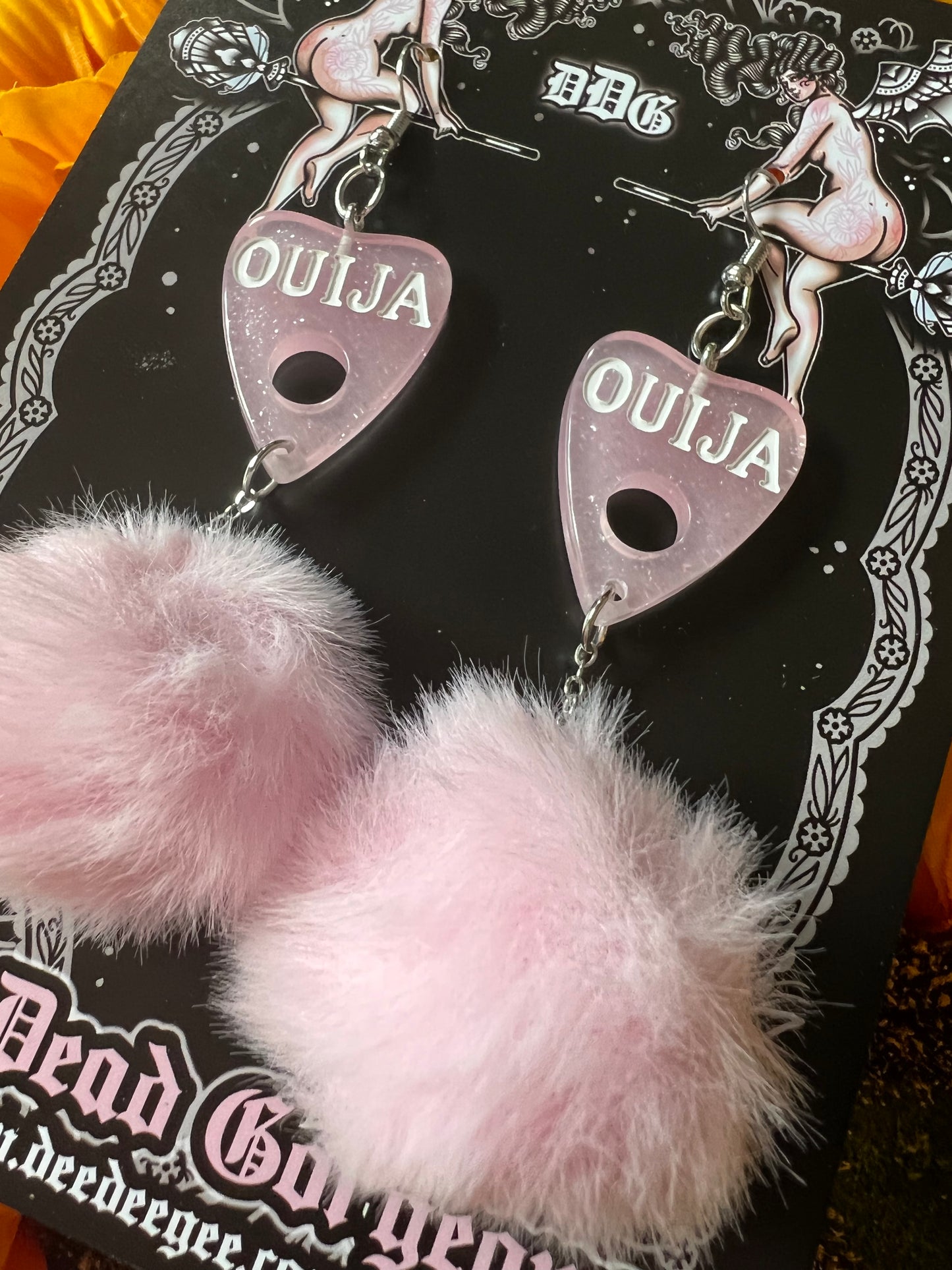 FLUFF GOTH - Pink Ouija Earrings