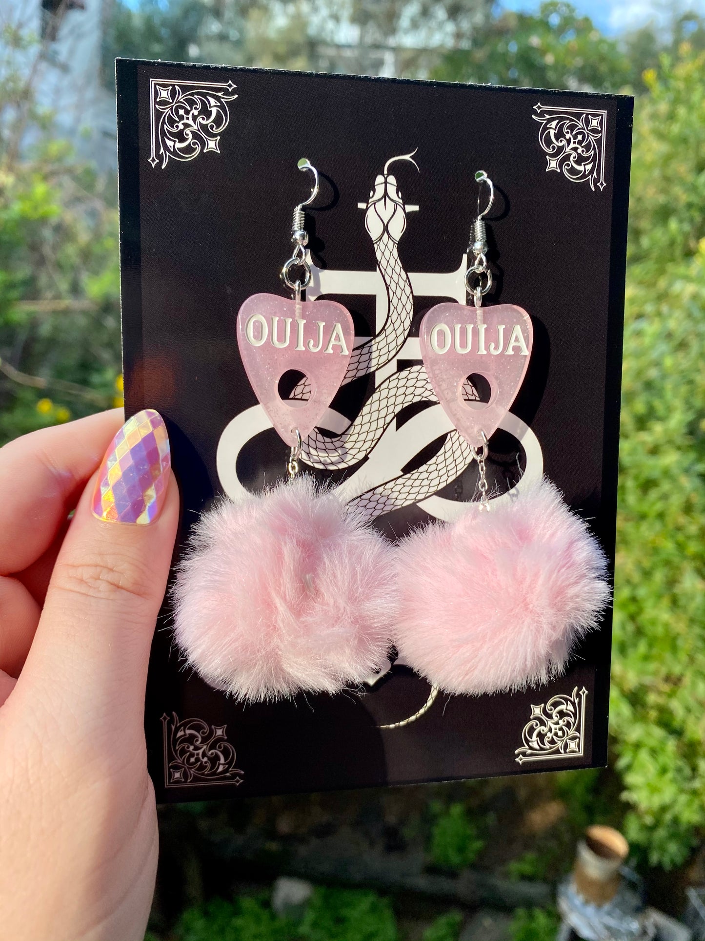 FLUFF GOTH - Pink Ouija Earrings
