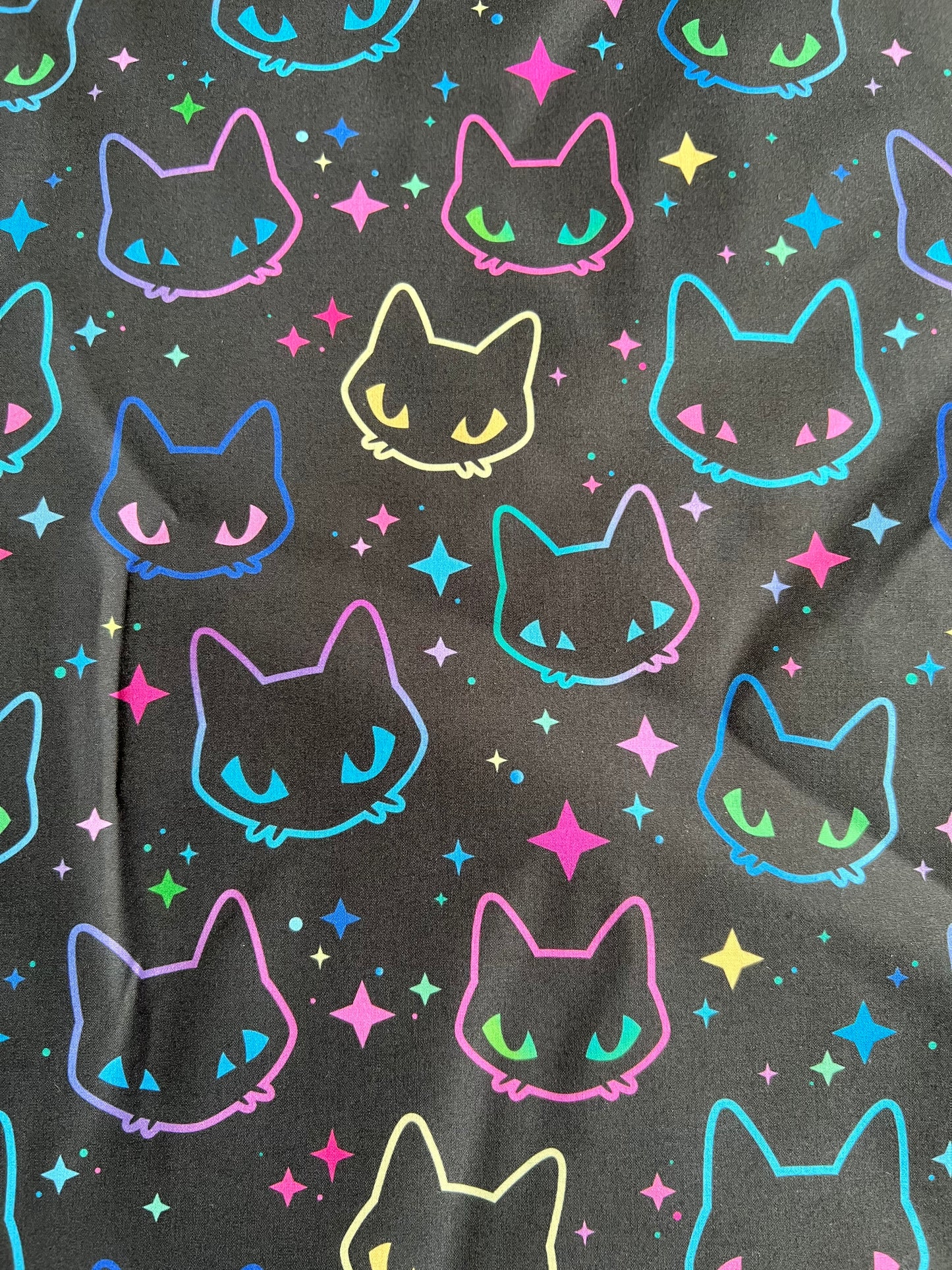 STRANGE KITTIES - Polycotton Fabric from Japan