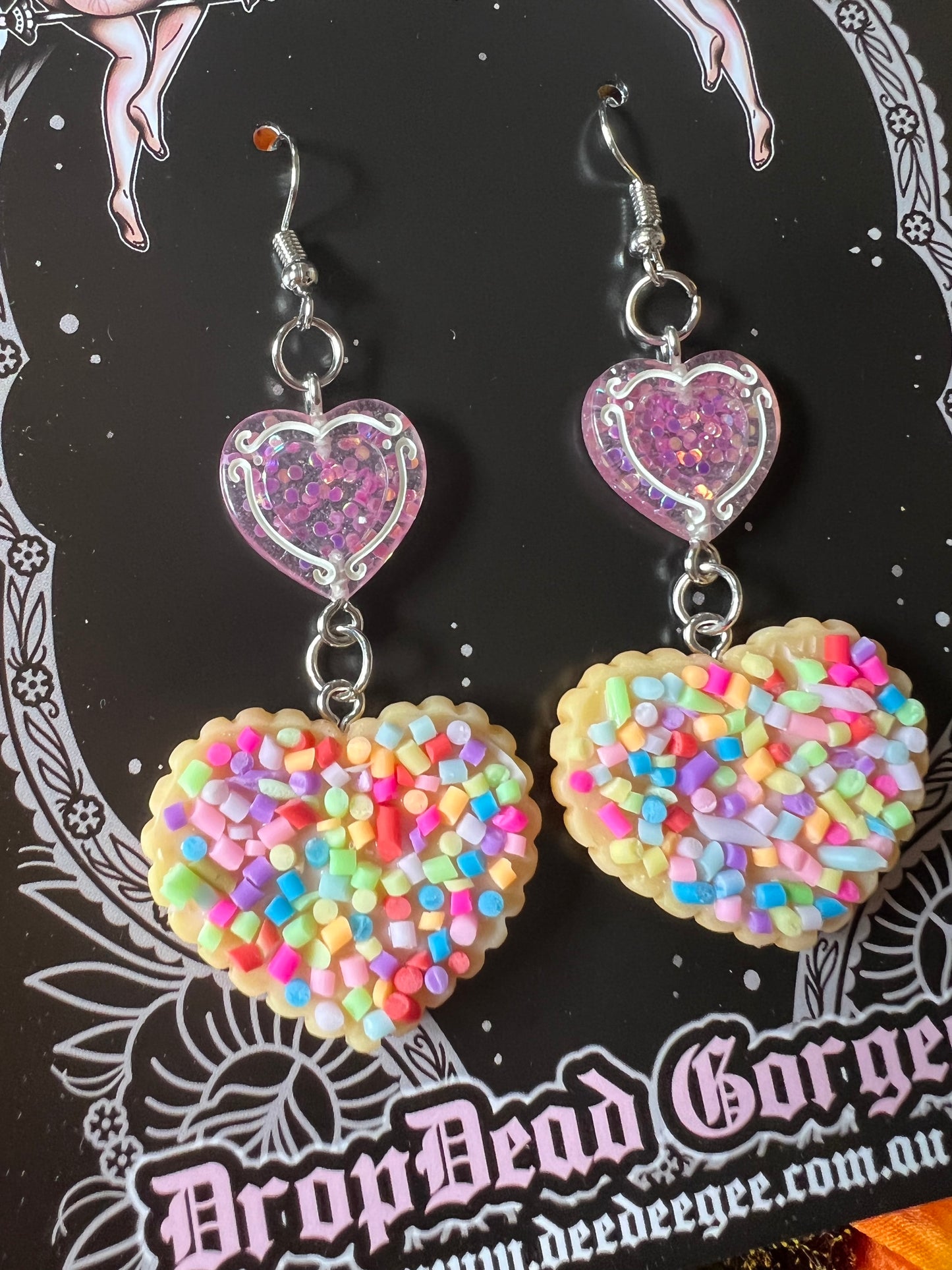 TOTALLY BAKED - Heart Cookie Charm Earrings