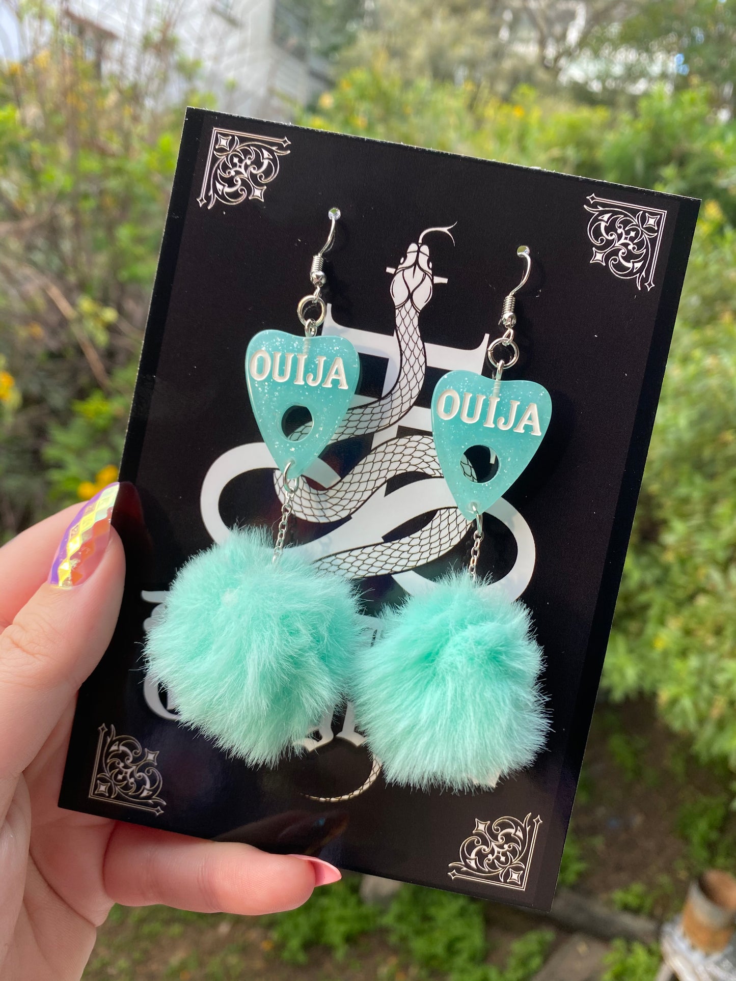 FLUFF GOTH - Aqua Ouija Earrings
