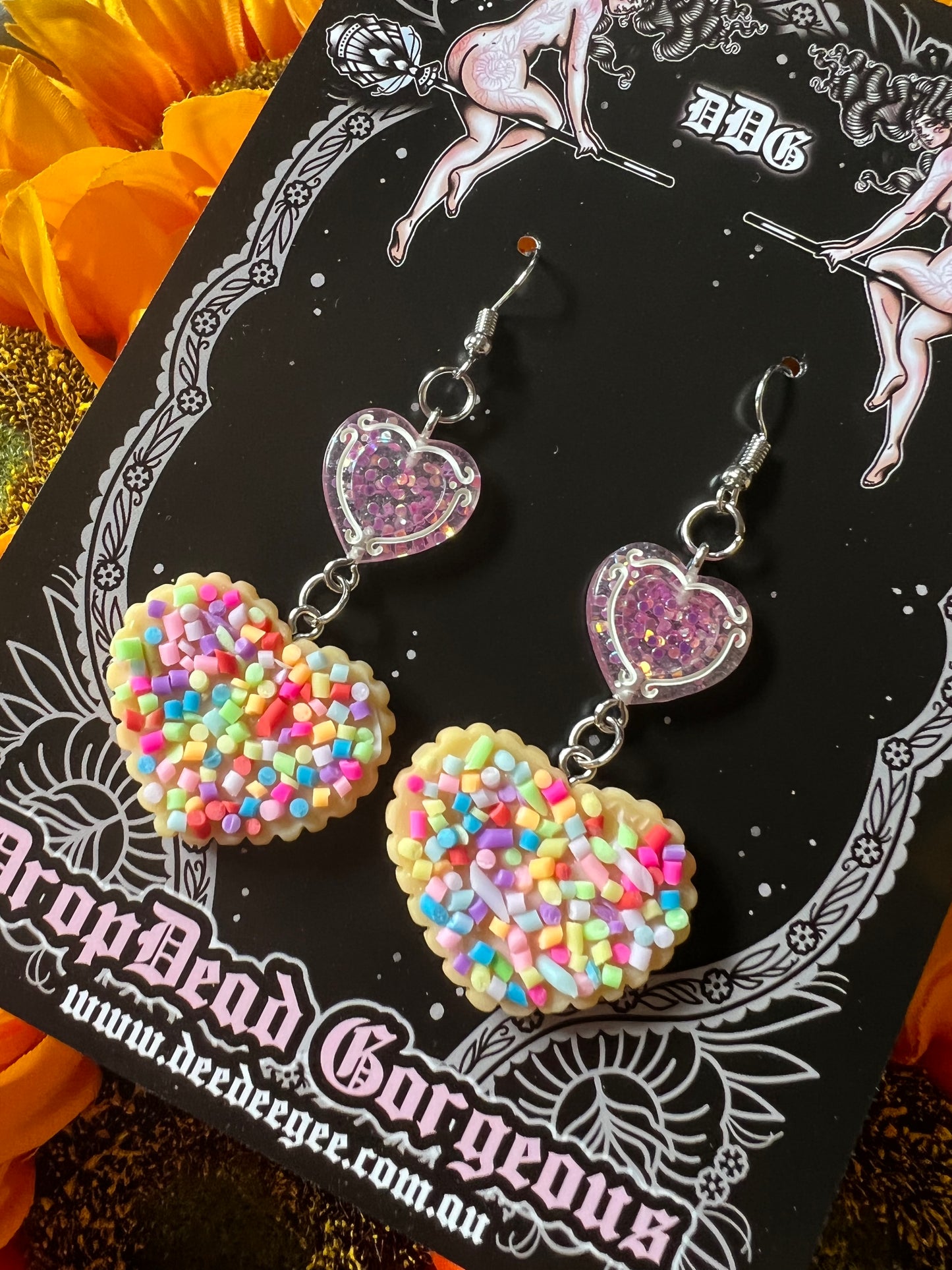 TOTALLY BAKED - Heart Cookie Charm Earrings