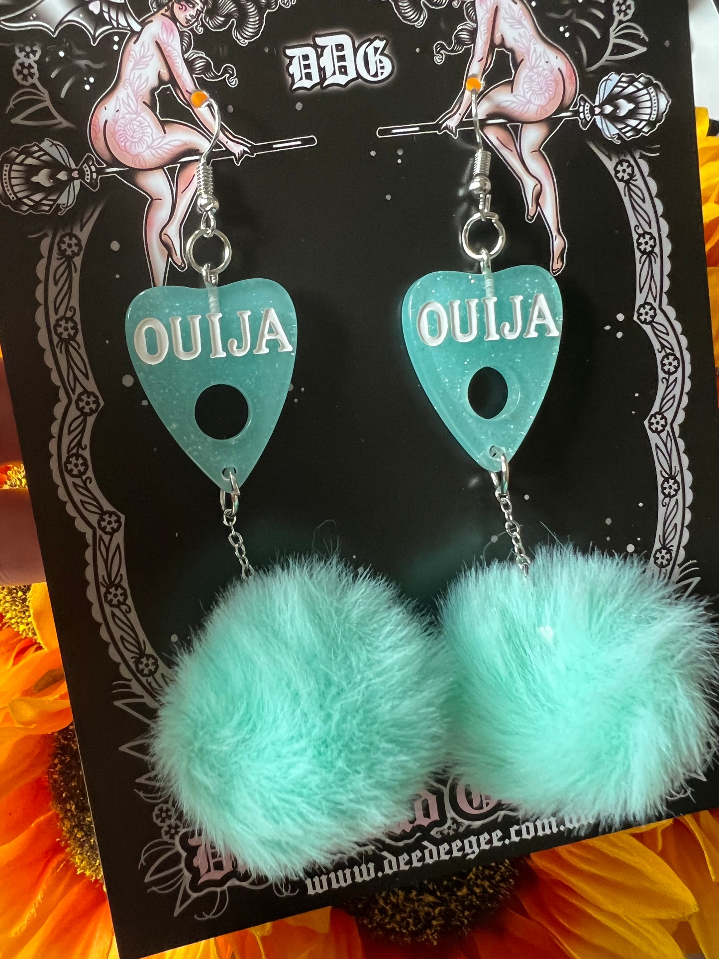 FLUFF GOTH - Aqua Ouija Earrings