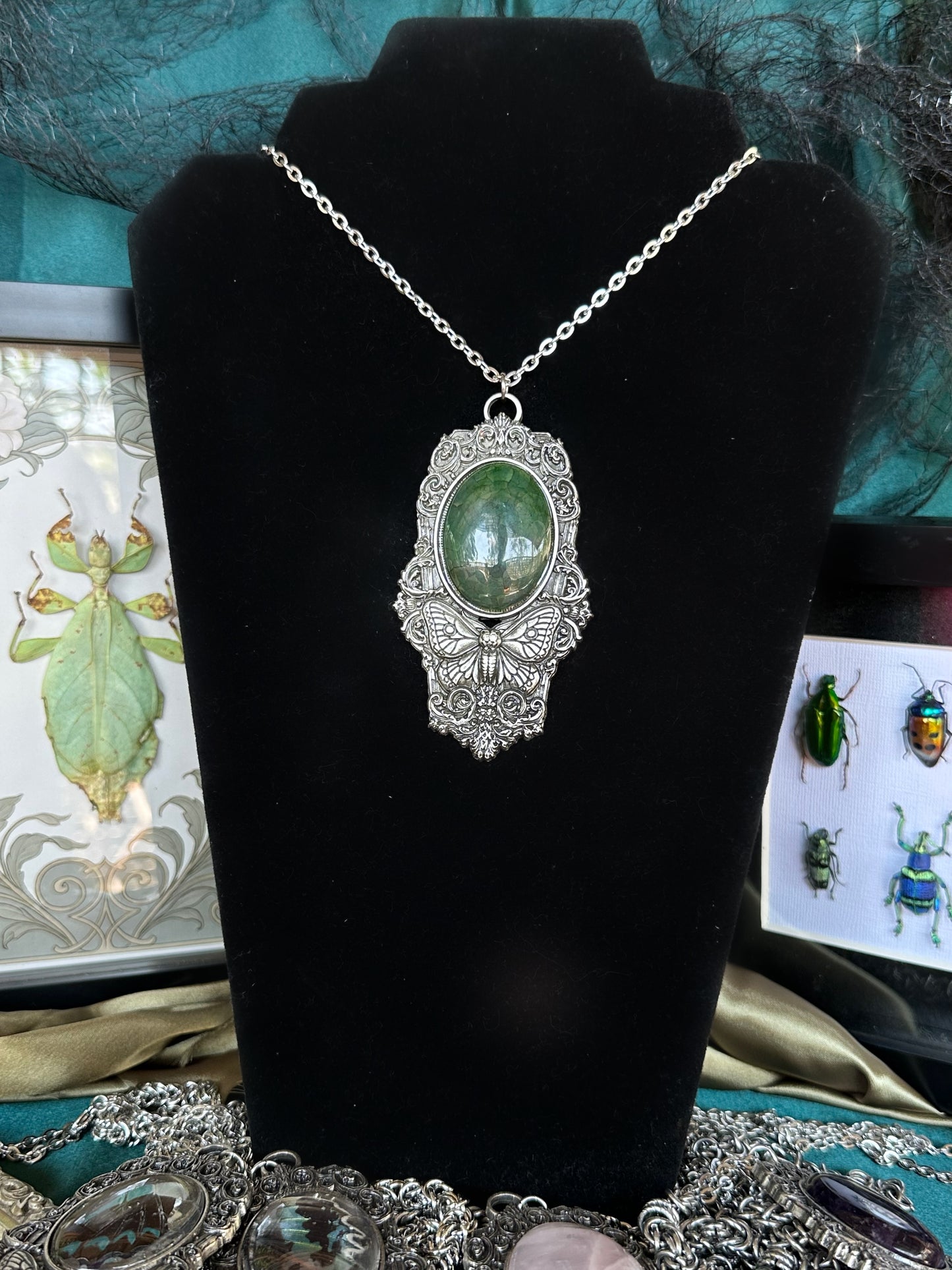 MOTH IN A COFFIN - Mother of Hades Dragon’s Vein Necklace