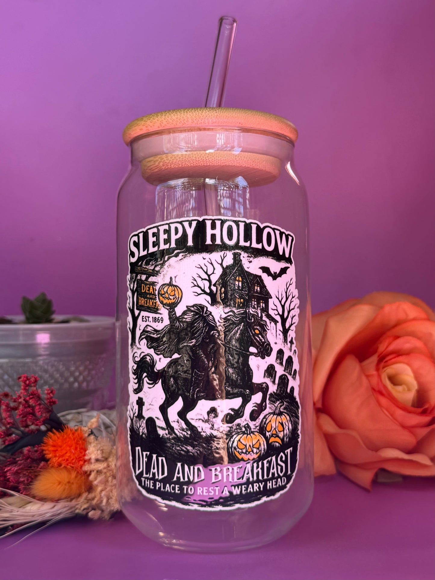 SLEEPY HOLLOW - Glass Latte Drink Cup